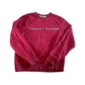 [Tommy Hilfiger] Red Crewneck Pullover Sweatshirt